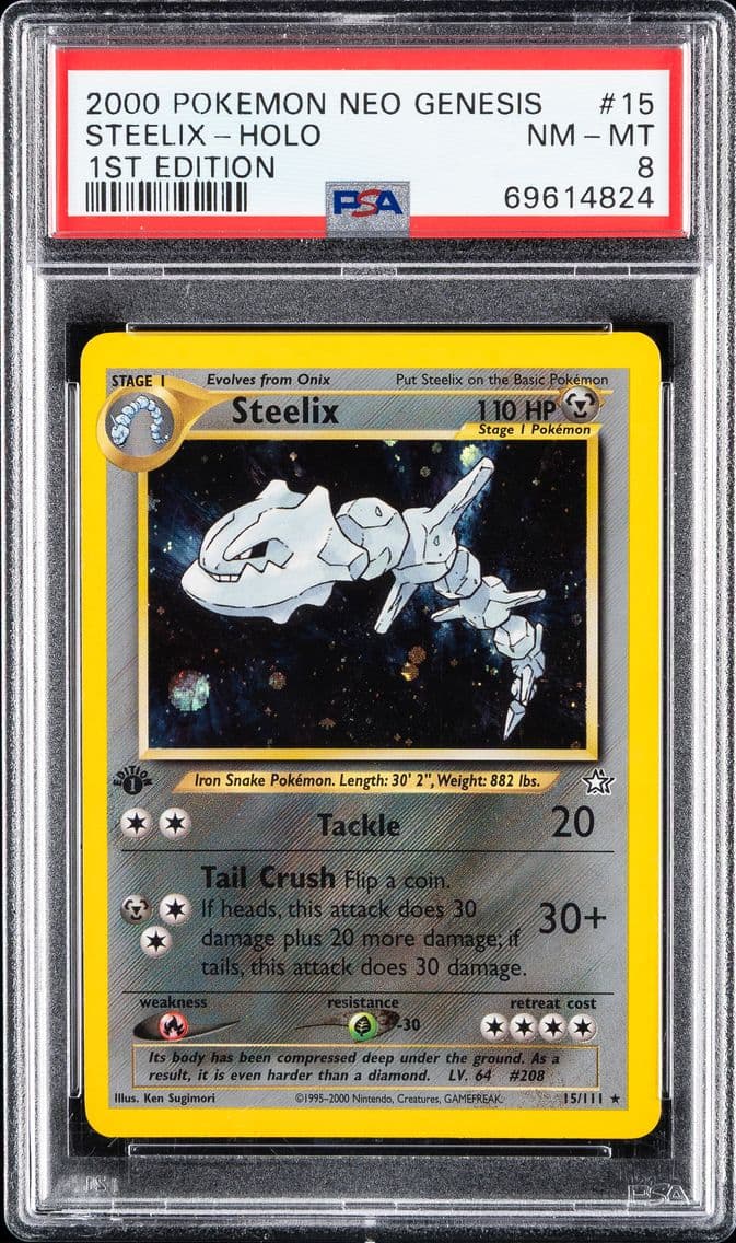 2000 #15 Steelix-Holo PSA 8 Neo