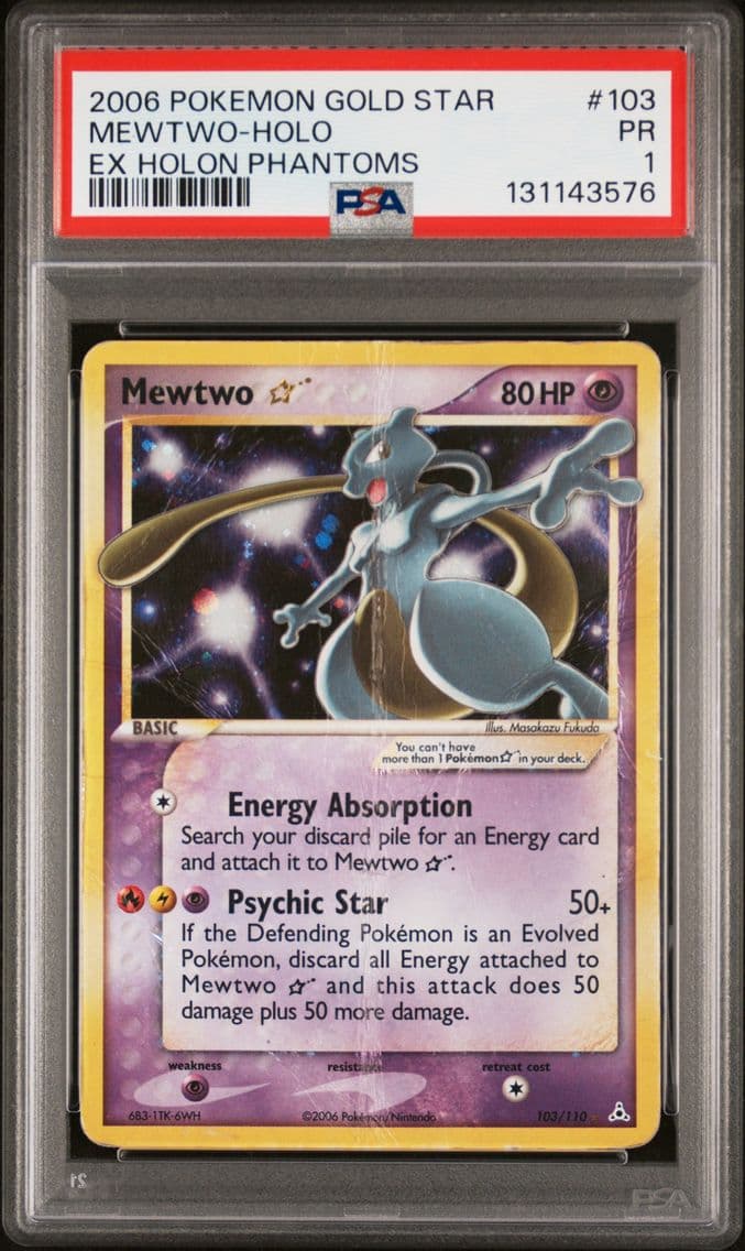 2006 #103 Mewtwo-Holo PSA 1 EX H