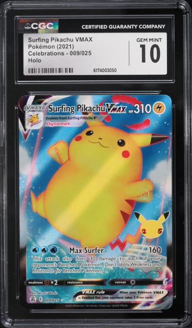 Pokemon Sword & Shield Celebrations Full Art Surfing Pikachu VMAX #9