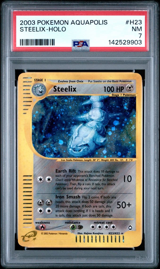 2003 #H23 Steelix-Holo PSA 7 Aqu