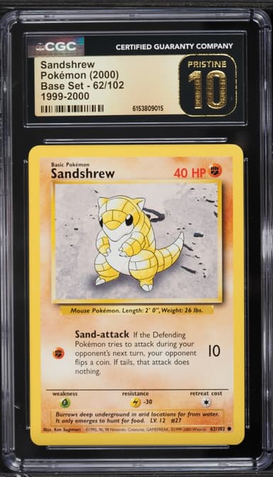 1999-2000 Pokemon Base Set Sandshrew #62
