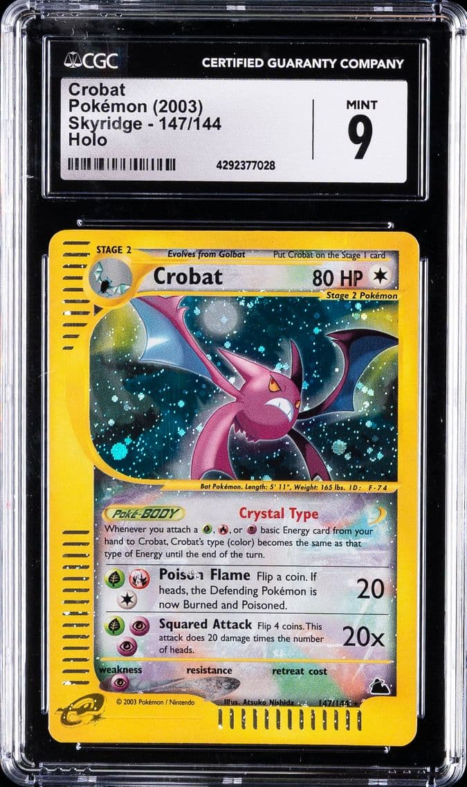 2003 #147 Crobat-Holo CGC 9 Skyr