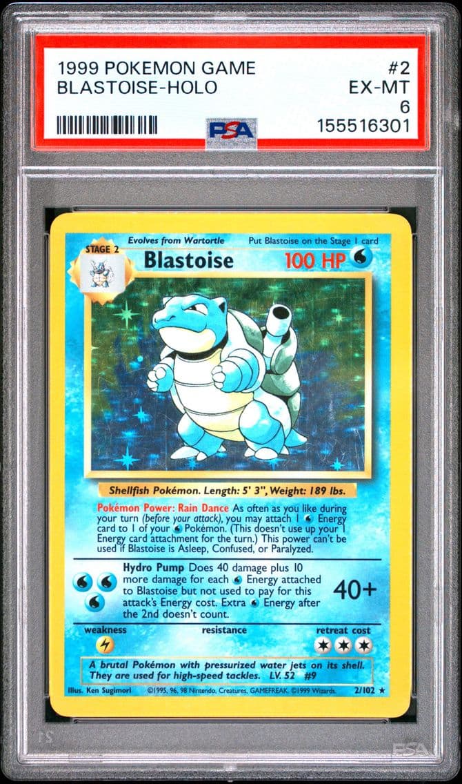 1999 #2 Blastoise-Holo PSA 6 Gam