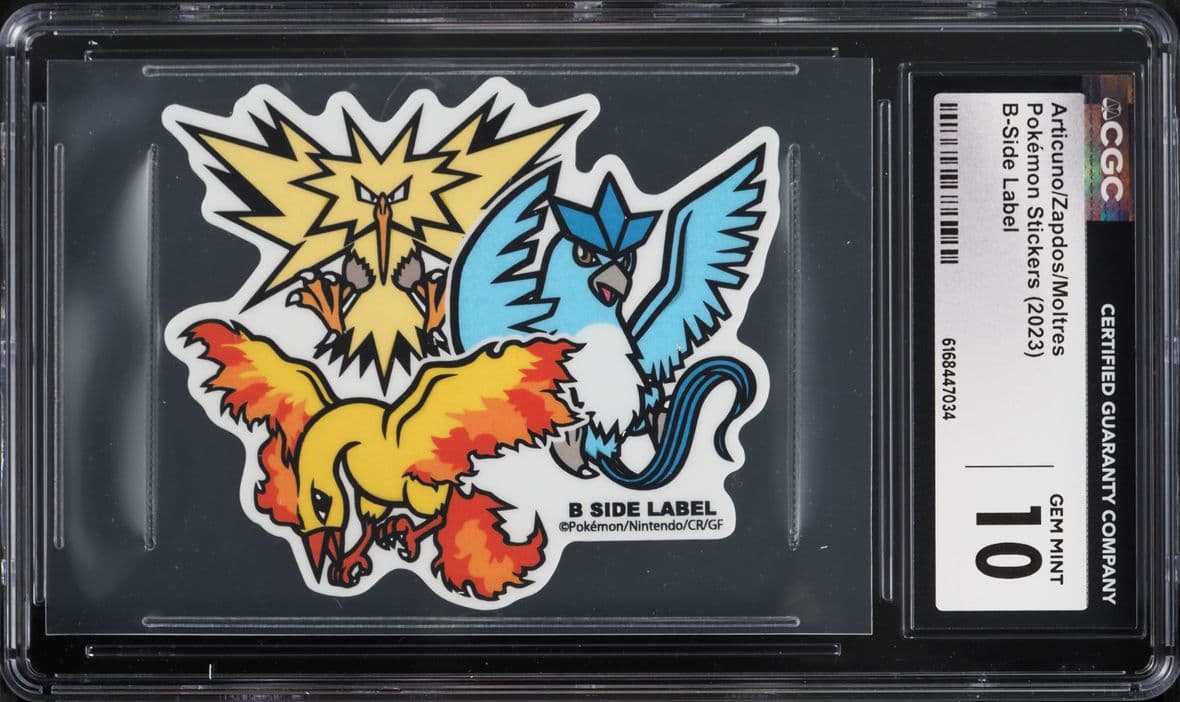 Pokemon Japanese Stickers B-Side Label Articuno & Zapdos & Moltres