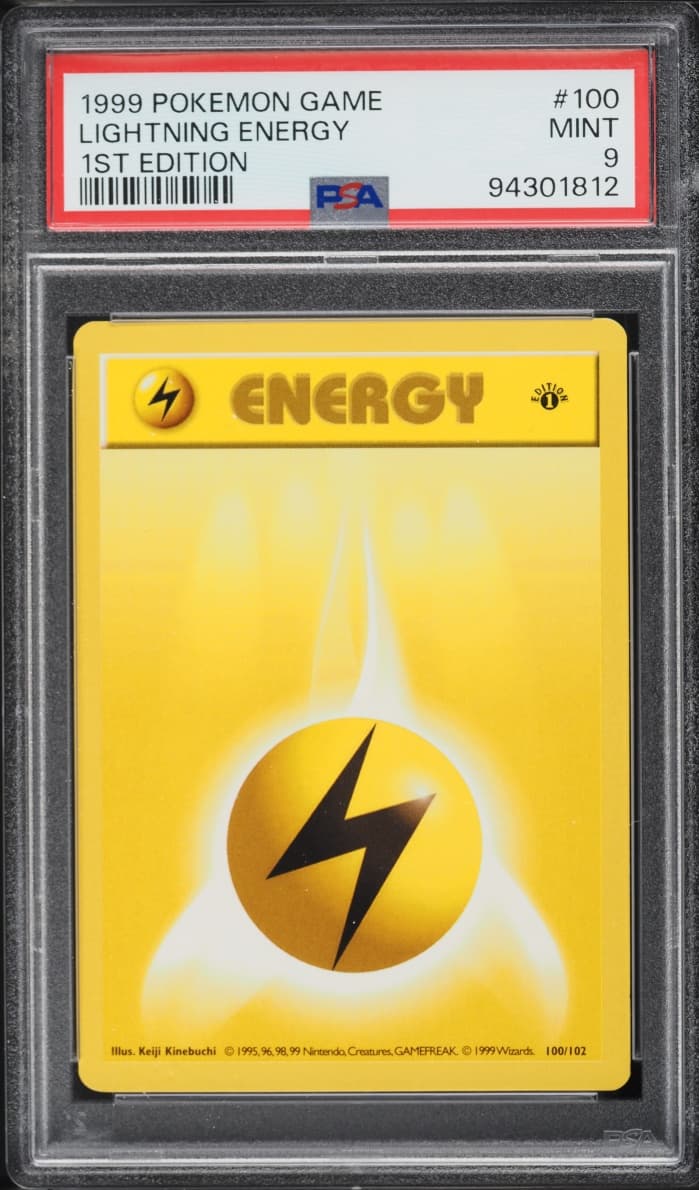 Pokemon Base Set Shadowless 1st Edition Lightning Energy #100