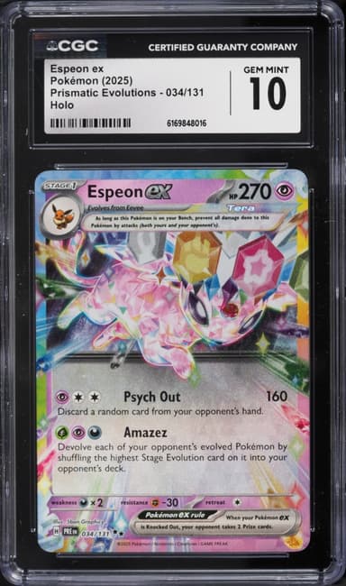 Pokemon Scarlet & Violet Prismatic Evolutions Holo Espeon Ex #34