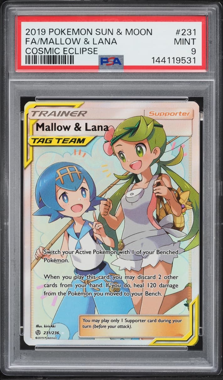 Pokemon Sun & Moon Cosmic Eclipse Full Art Mallow & Lana #231
