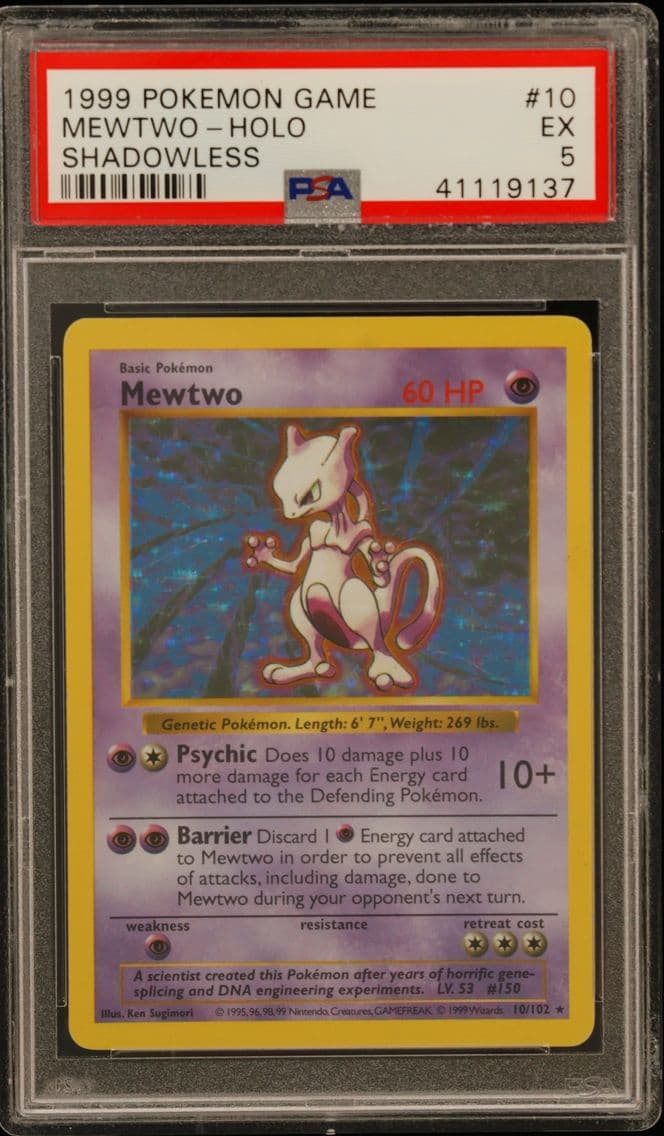 1999 #10 Mewtwo-Holo Shadowless 