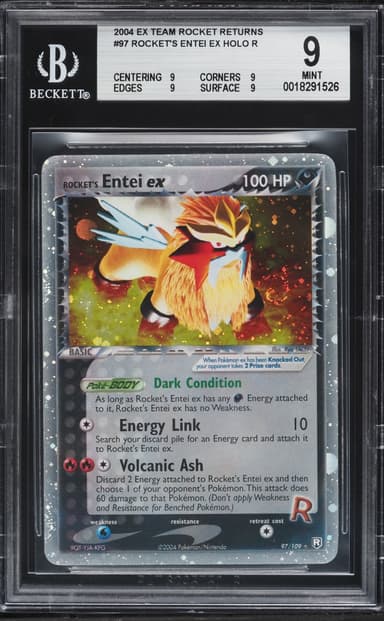 Pokemon EX Team Rocket Returns Holo Rocket's Entei EX #97
