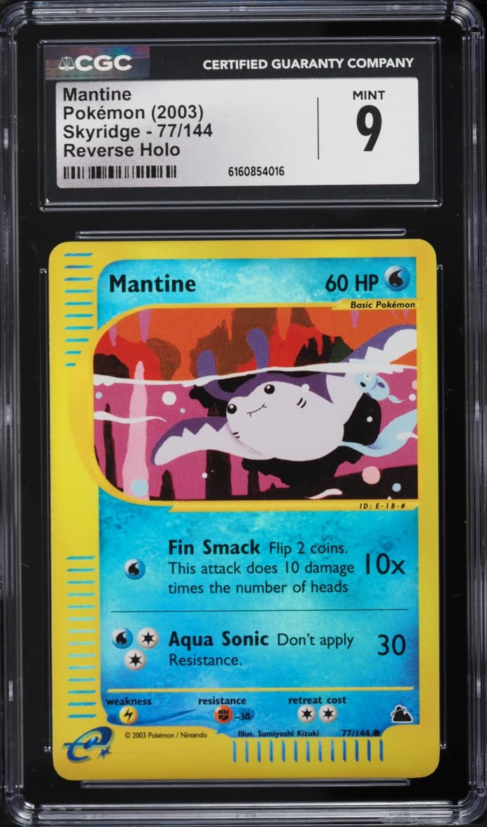 Pokemon Skyridge Reverse Holo Mantine #77