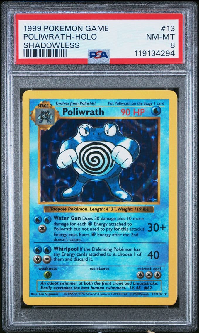 1999 #13 Poliwrath-Holo PSA 8 Ga