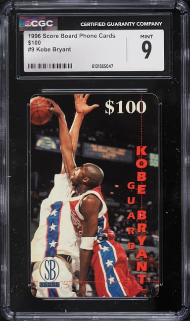 Score Board Phone Cards $100 Kobe Bryant ROOKIE #9