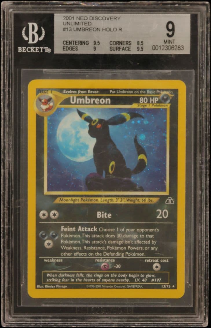 2001 #13 Umbreon HOLO R BGS 9 Ne