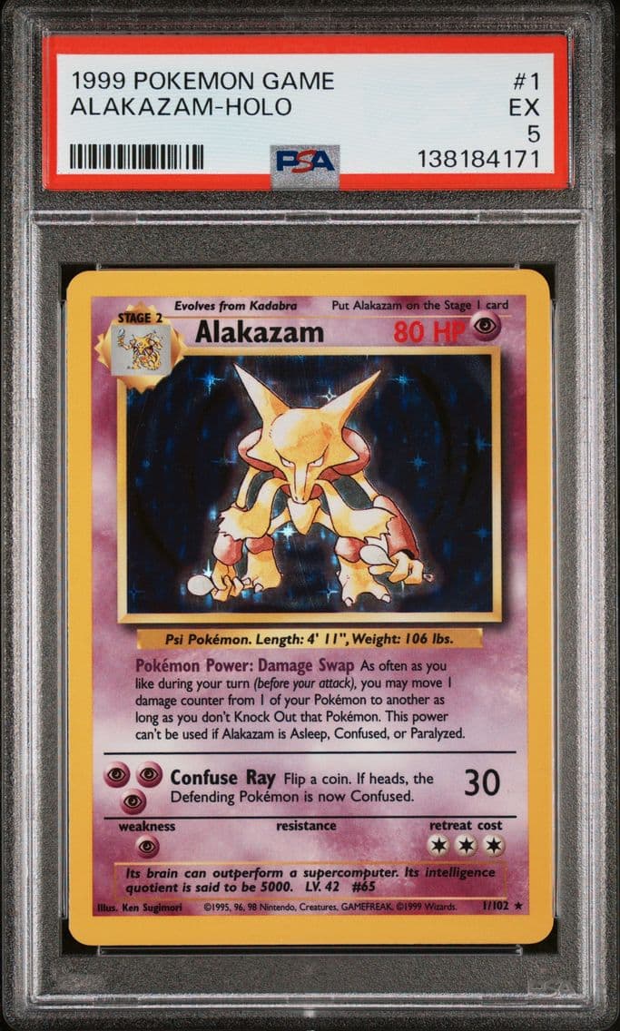 1999 #1 Alakazam-Holo PSA 5 Game
