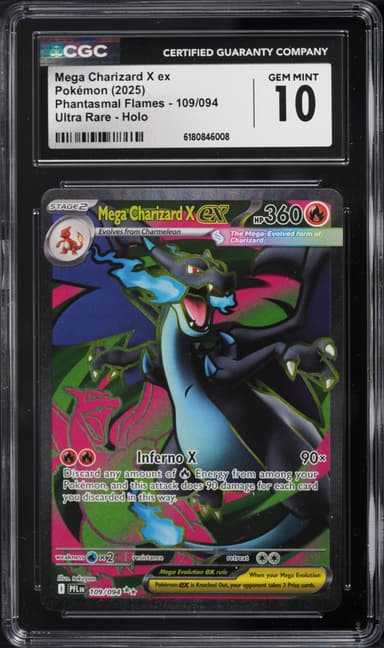 Pokemon Mega Evolution Phantasmal Flames Full Art Mega Charizard X EX #109