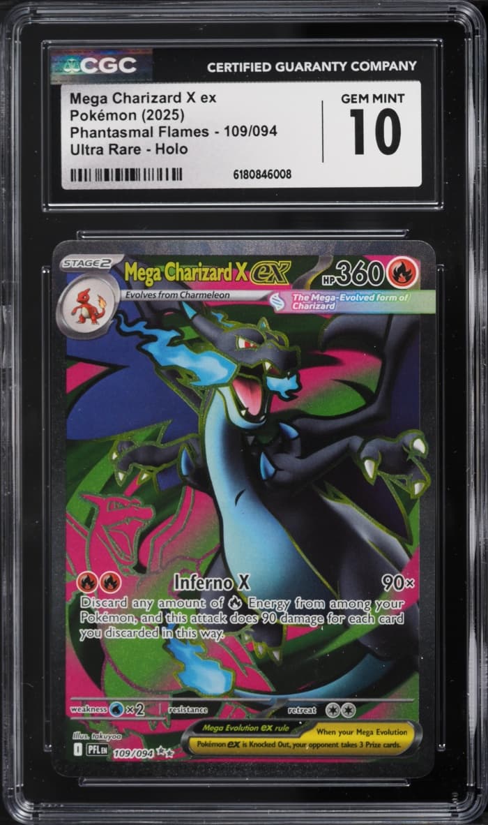 Pokemon Mega Evolution Phantasmal Flames Full Art Mega Charizard X EX #109