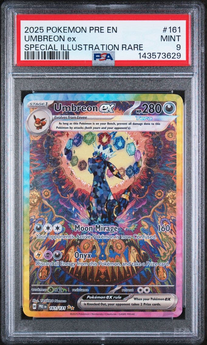 2025 #161 Umbreon EX PSA 9 Pre E
