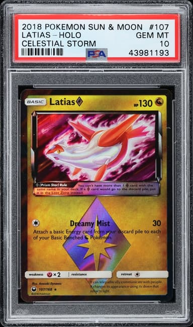 Pokemon Sun & Moon Celestial Storm Holo Latias #107