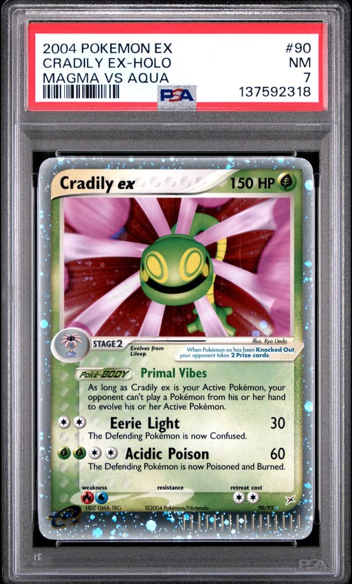 2004 #90 Cradily EX-Holo PSA 7 E