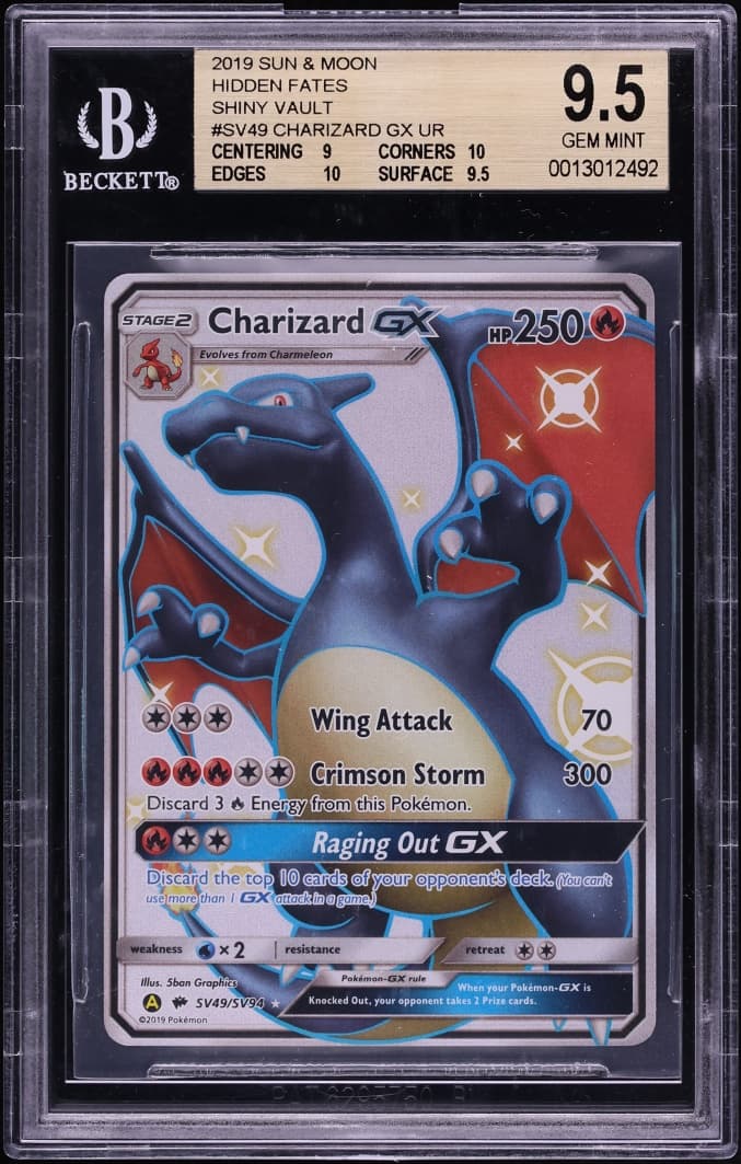Pokemon Sun & Moon Hidden Fates Shiny Vault Charizard GX #SV49
