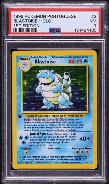 Pokemon Portuguese Base Set 1st Edition Holo Blastoise #2