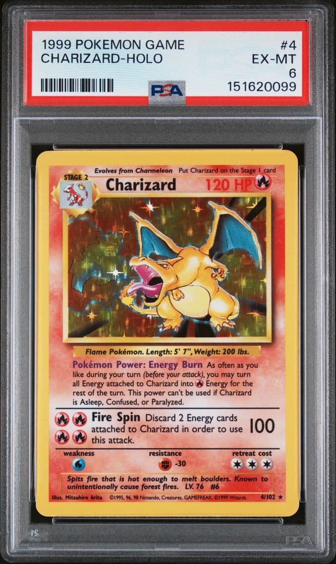 1999 #4 Charizard-Holo PSA 6 Gam