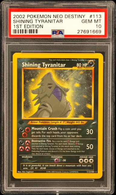 Shining Tyranitar 1st Edition