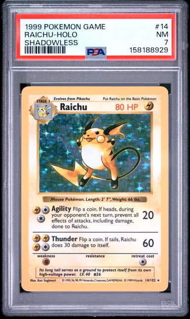 Raichu-Holo Shadowless