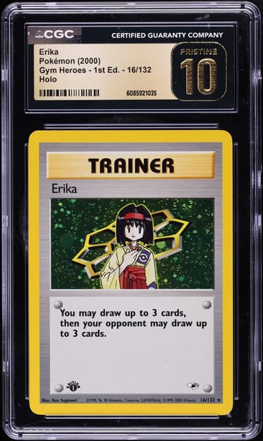 Pokemon Gym Heroes 1st Edition Holo Erika #16