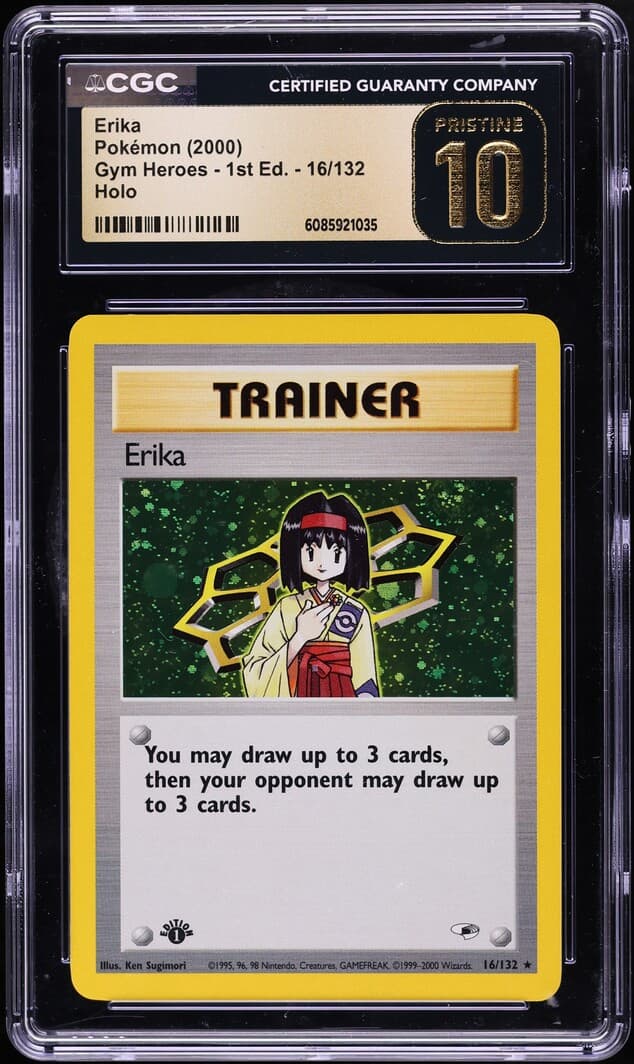 Pokemon Gym Heroes 1st Edition Holo Erika #16