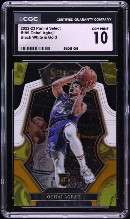 Select Premier Level Black White & Gold Ochai Agbaji ROOKIE 1/1 #199
