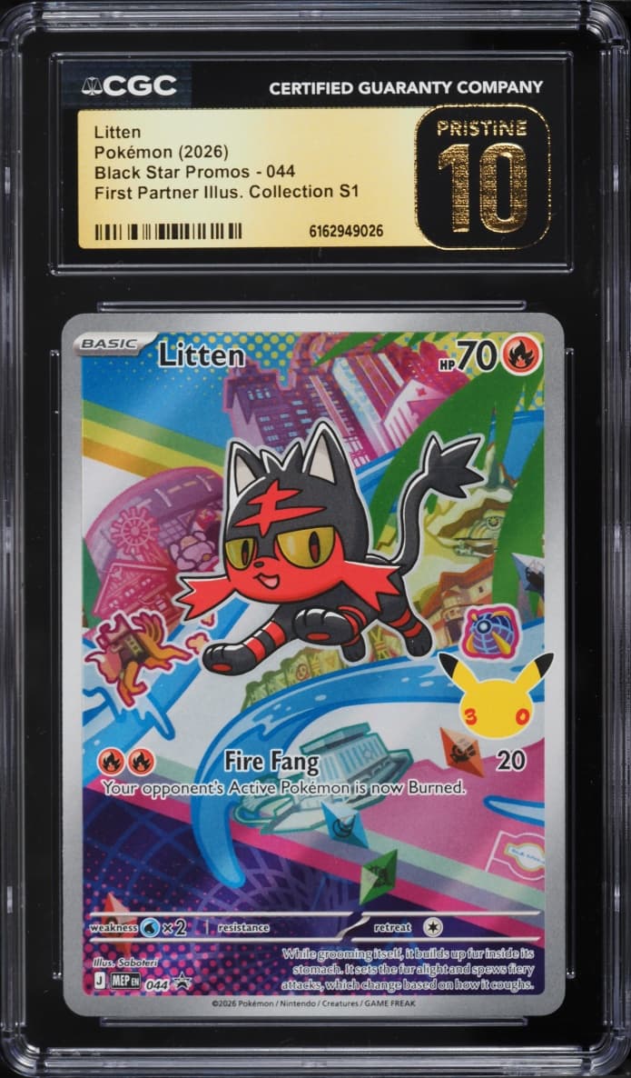 Pokemon Mega Evolution Promo First Partner Illustration Full Art Litten