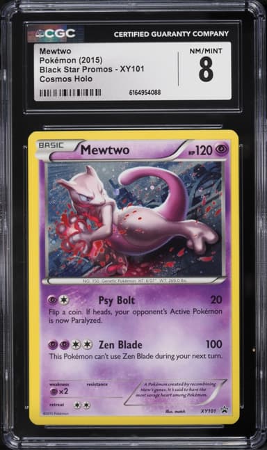 Pokemon XY Black Star Promo Cosmos Holo Mewtwo #XY101
