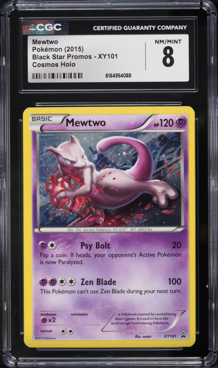Pokemon XY Black Star Promo Cosmos Holo Mewtwo #XY101