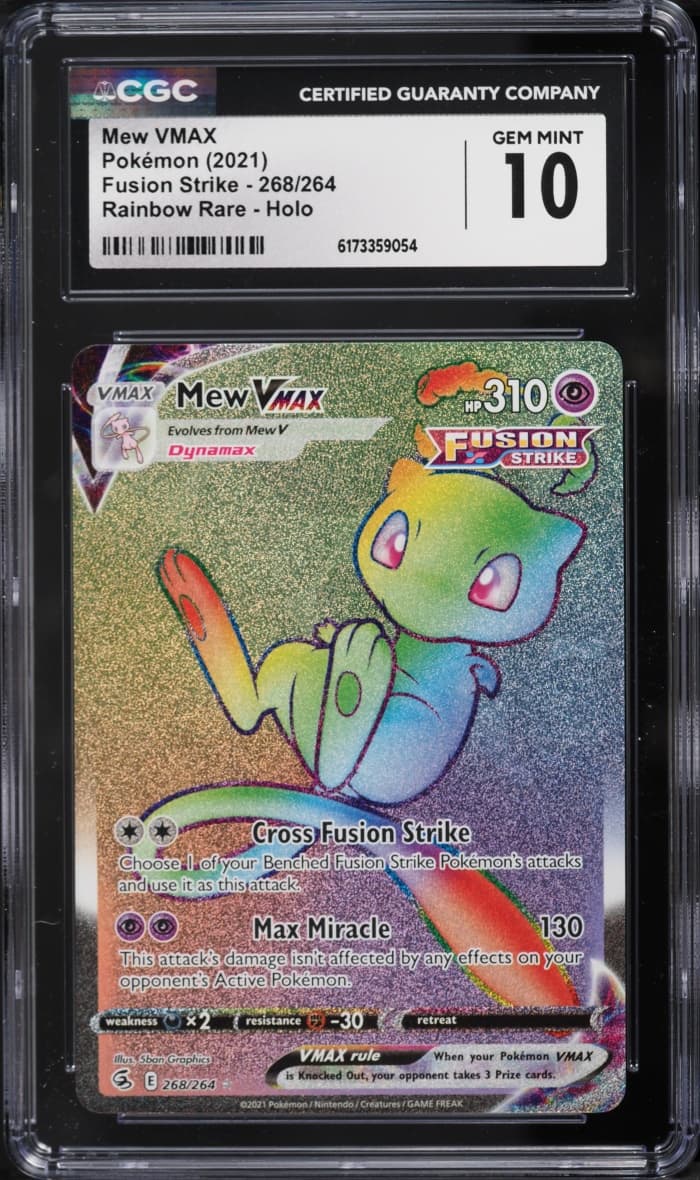 Pokemon Sword & Shield Fusion Strike Rainbow Rare Mew VMAX #268