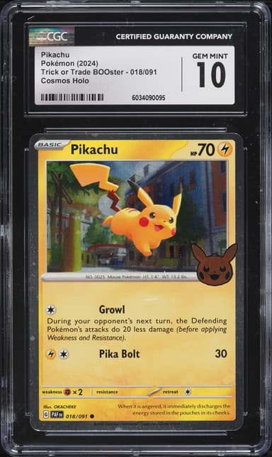 Pokemon Scarlet & Violet Paldean Fates Trick Or Trade Holo Pikachu #18
