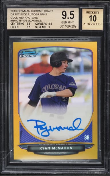 Bowman Chrome Gold Refractor Ryan McMahon PROSPECT AUTO /50 #BCA-RMC