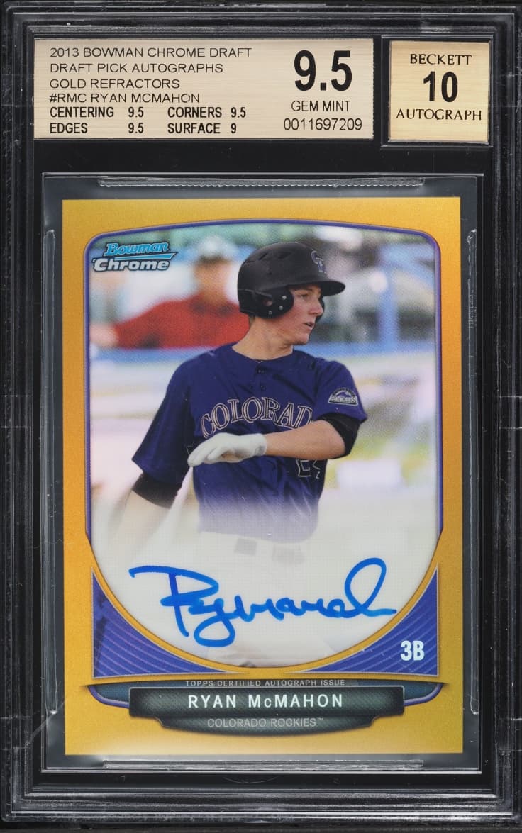 Bowman Chrome Gold Refractor Ryan McMahon PROSPECT AUTO /50 #BCA-RMC
