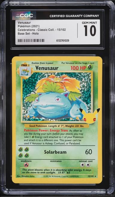 Pokemon Sword & Shield Celebrations Classic Collection Holo Venusaur #15