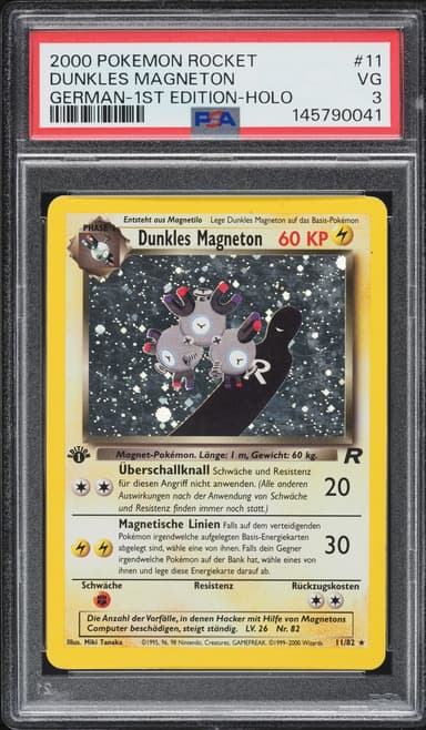Pokemon German Rocket 1st Edition Holo Dunkles Magneton #11