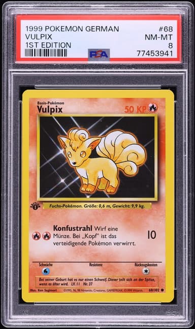Pokemon German Base Set 1st Edition Vulpix #68