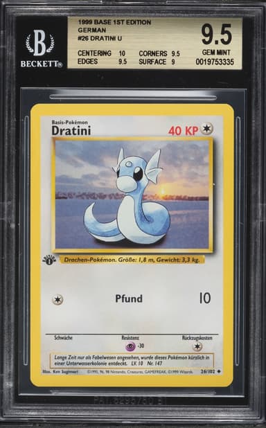 Pokemon German Base Set 1st Edition Dratini #26