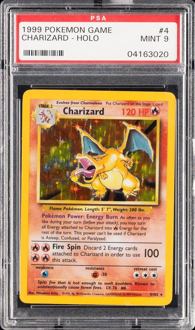 1999 #4 Charizard-Holo PSA 9 Gam