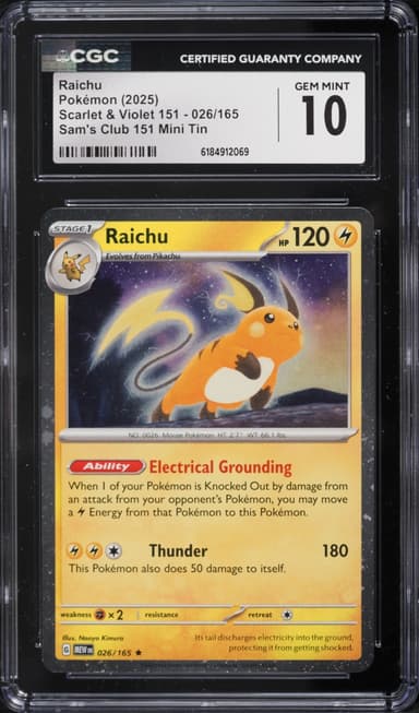 Pokemon Scarlet & Violet 151 Sam's Club Mini Tin Raichu #26