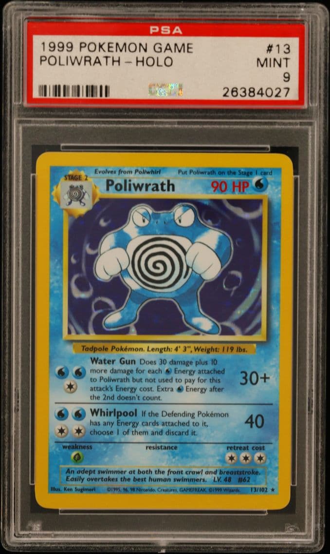 1999 #13 Poliwrath-Holo PSA 9 Ga