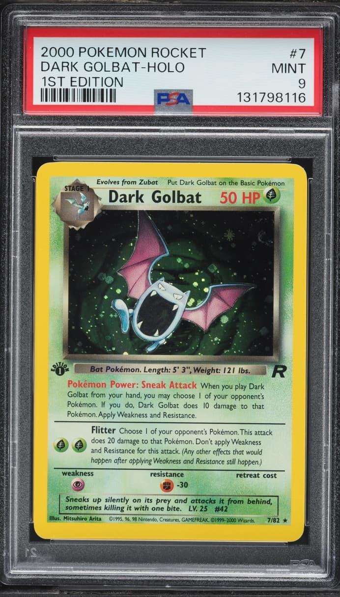 Team Rocket 1st Edition Holo Dark Golbat MINT