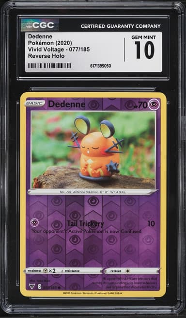 Pokemon Sword & Shield Vivid Voltage Reverse Holo Dedenne #077