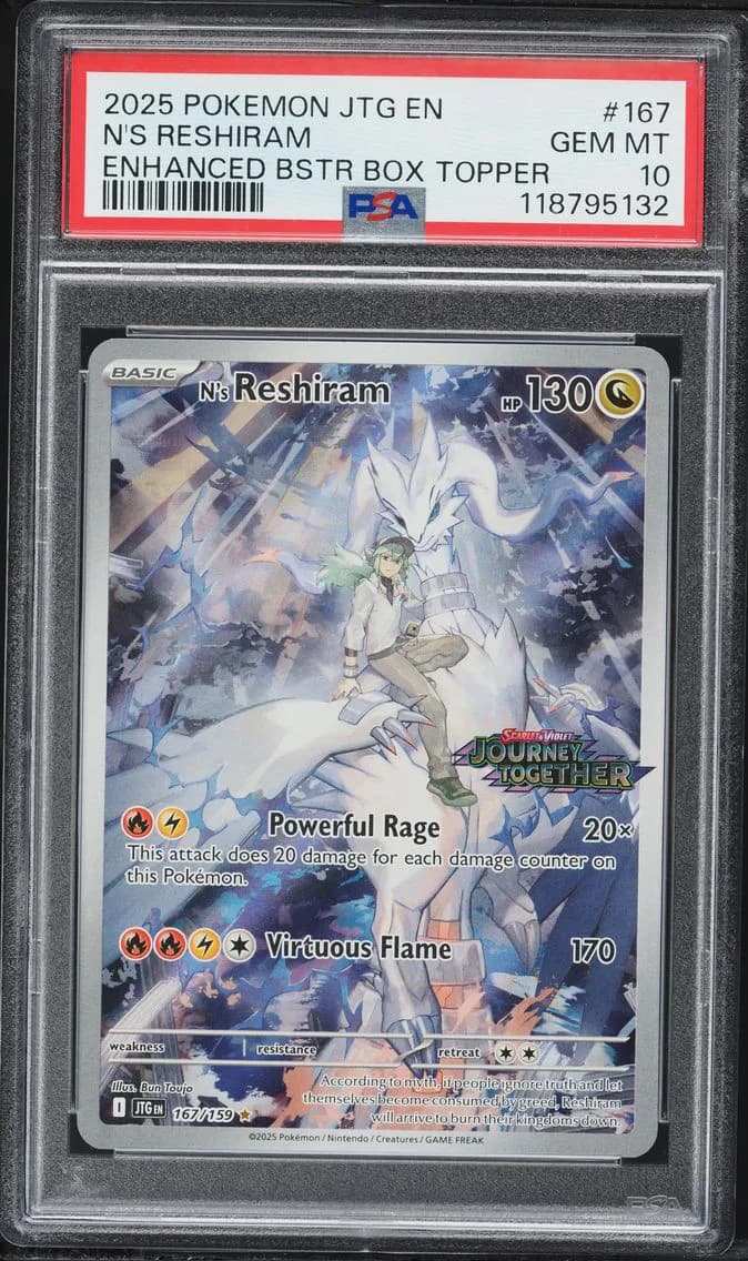 2025 #167 N's Reshiram PSA 10 Jt