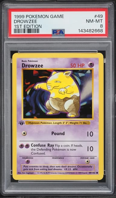 Pokemon Base Set Shadowless 1st Edition Drowzee #49