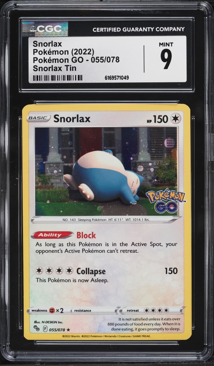 Pokemon Sword & Shield Pokemon GO Tin Holo Snorlax #55
